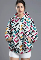 TD Active LSC82 CJK Jaket Olahraga Parasut Wanita Waterproof Motif "colorful tetris" warna warni