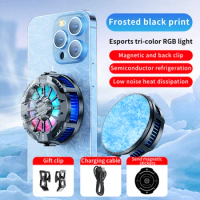 New mobile phone radiator cooling with digital display magnetic plate cooler for Apple Samsung Xiaomi mobile phone back clip fa