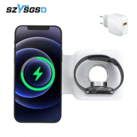 15W Wireless Charger For Magnetic iPhone 12 Pro Mini 11 Pro X XS Max Fast Charging Pad For Apple Watch AirPods Pro Dual Charger