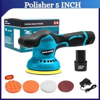 VODA Mesin Poles MObil Motor Polisher Cordless Portable 5 Inch 12V Mesin Poles Tanpa Kabel 2 Baterai