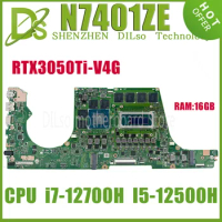 KEFU N7401ZE Mainboard For Vivobook Pro 14X N7401Z N7401ZE K6500Z Laptop Motherboard i7-12700H i5-12500H CPU RTX3050 Ti RAM-16GB