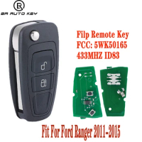 5WK50165 2Button Flip Remote Key for Ford Ranger 2011-2015,for Mazda 3 2008-2012 BT50 2011-2015 434MHz FSK 4D83 Chip HU101 Blade