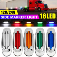 4/6/10x 16 LED Car Side Marker Lights Clearance Signal Indicator Lamp Warning Tail Light 12-24V For Truck Trailer Lorry Tractor