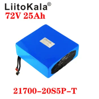 LiitoKala 20S 72V 25Ah 2000W electric bike battery 21700 5000mAh cell 72V electric scooter lithium battery with BMS