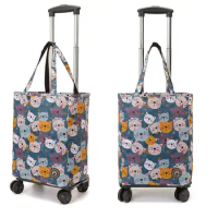 women shopping bag with wheels women travel trolley bags wheels thermos grocery bags on wheels water proof Rolling Luggage bag