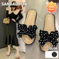 【SALE】Sandal Slop/Sandal Wanita/Sandal Pita Fashion/sepatu Pantai/Alas Kaki/dasi kupu-kupu/jelly Fla