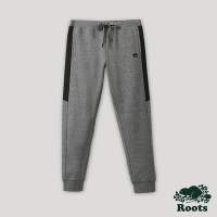 Roots 男裝- 城市悠遊系列 異材質拼接雙面布長褲-灰色