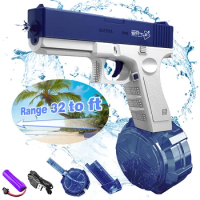 Electric Water Guns Up to 32 FT Range One Button Automatic Squirt High Capacity Toy Blasters for Kids Pool Party Beach Outdoor