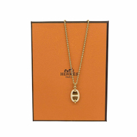 HERMES 愛馬仕 MINI MAILLON新款豬鼻T扣項鍊(白金/黑銀)(兩色任選均一價)