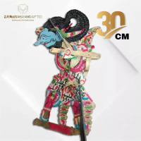 Miniatur Wayang Kulit Asli 30cm Ontoseno Kualitas Biasa Bahan Kulit Sapi Asli