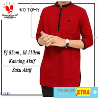 Baju KOKO TOMY MERAH BATA SC Koko Pria katun merah bata Kekinian Tiktok shop Fashion Muslim Ramadhan