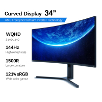 Xiaomi 34 inch Curved Monitor G34WQ Ultrawide VA Gaming Display 180Hz AMD Free Sync WQHD