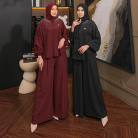 PROMO Dumma.id One Set Pakaian Wanita Lavina Set Kulot Marbella Silk Aksen Mote Setelan Mewah