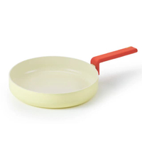 กระทะทรงตื้นเคลือบเซรามิก 24 ซม. สีครีม รุ่น Danish F24