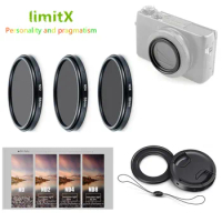 ND2 ND4 ND8 Neutral Density ND Filter &amp; Adapter Ring lens cap keeper for Canon G7X Mark II III Ricoh GR II III Sony ZV-1 ZV1