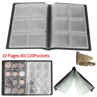 60/120 Pockets 10 Pages Money Book Coin Storage Album For Silver Dollar Coins Holder Collection Books Collecting Money Organizer