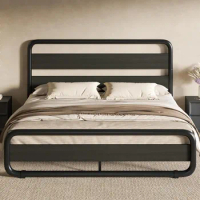 Cadre De Lit No Box Spring Needed Bedroom Set Furniture Queen Bed Frame Twin Bedframe Noise Free Double Bed Base Black King Size