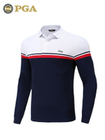美國PGA 秋季新品 高爾夫服裝 男士長袖T恤 POLO衫 柔軟保暖