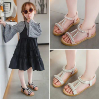 2023 Summer Girls Shoes Priness Fashion Pearl Sweet Children Sandals for Girls Toddler Baby Princess Shoes Girls Pink Sandals