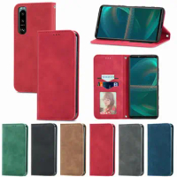 Luxury Matte Leather Card Wallet Phone Case For Sharp SHV47 43 42 40 Aquos Zero 6 V6 R7 R6 R3 R2 P7 Magnetic Holder Flip Cover