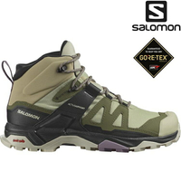 特價 Salomon X ULTRA 4 Mid 女款 中筒Gore-tex防水登山鞋 L47455000 苜蓿綠/深藻綠/棕