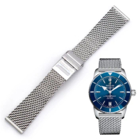Breitling Steel Watch Band Milanese Mesh Ocean Culture Aero Chrono B01 22 24mm