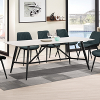 Boden-聖巴6.7尺工業風白色岩板餐桌/工作桌/長桌/會議桌-200x80x75cm