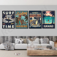 Surf Paradise, Surf Time Poster, California California, Hawaii Surf, Adventure Print, Vintage Travel Surf Poster, Miami Decor