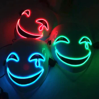 LED Light-up Black Bullet mask Halloween Realistic Role-Playing Props Performances Makeup Parties Mask For Holiday Gifts