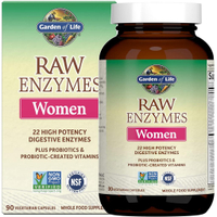 Garden of Life 22 Digestive Enzymes for Women with Bromelain Papain Lipase & Lactase plus Probiotics