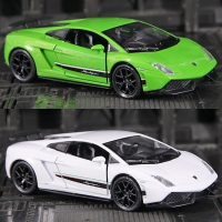 1:36 Lamborghini Huracan จำลองล้อแม็กรถยนต์รุ่นลูกแก้วกันฝุ่นแสดงฐานแพคเกจการจัดเก็บภาษีของขวัญ