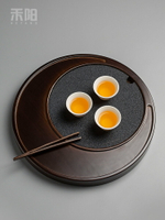 禾陽 云茶盤排水式重竹茶盤創意石頭吸水茶具茶海家用茶臺干泡盤