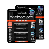 【Panasonic 國際牌】黑鑽款 eneloop PRO 低自放充電電池組-3號2550mAh+4號950mAh 各4顆