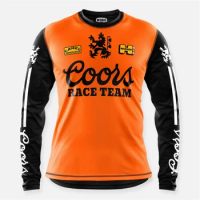 Cooli Retro WEBIG Motorcycle Jersey Team Pro Bicycle Downhill MTB Yellow Clothes Ciclismo Cycling Long Sleeve Motocross T-Shirt