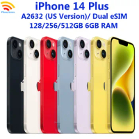 98% New Original iPhone 14 Plus 5G 6.7" Dual eSIM 128/256/512GB ROM 6GB RAM Genuine Super Retina OLED Face ID NFC A15 14Plus