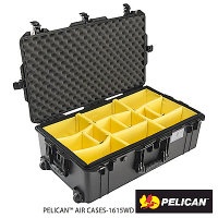 美國 PELICAN 1615AirWD 輪座拉桿超輕氣密箱-含隔板(黑)