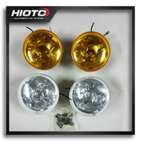 Foglamp Mobil Universal 4 Inch 10cm H3 12V 55W Lampu Kabut Clear Kuning 2PCS