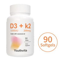 Youthvita vitamin d3 k2 10000iu(Kandungan vit d3 5000iu ganda)Sendi Gigi Tulang Jantung 180 Softgels
