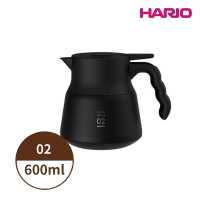 【HARIO】V60 VHSN系列雙層真空不鏽鋼保溫咖啡壺PLUS 02 600ml 黑色(保溫 咖啡壺)