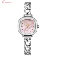 Kimio Brand Women Watch Simple Love Series Quartz WristWatch Alloy and Real Leather Band Fritillary Dial Special Delicate Gifts