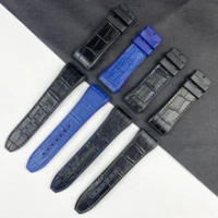 28mm High Quality Nylon Cowhide Silicone Watch Strap Black Blue Folding Buckle Watchband for Franck Muller Watch Bracelets