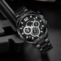 DISKON Gastro Jam Tangan Pria 11596B Rantai Stainless Steel Water Resistant 3 ATM Kaca Watches