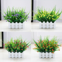 仿真綠植假盆栽綠蘿滿天星客廳窗臺套裝飾塑料假花柵欄植物擺設件【仿真花】【人造花】【假花】