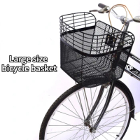 Large Bicycle Basket Folding Bicycle Front Basket Bike Universal Wire Basket Black Mesh Basket Bike Accessories
