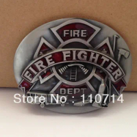 Pewter fire fighter belt buckle with pewter finish SW-124 suitable for 4cm wideth belt free shipping