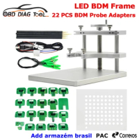 Latest ECU Programmer KTAG KESS LED BDM Frame Aluminium Stainless Steel 22pcs BDM Adapters Chip Tuning Tool 4PCS Probe Pens Hold