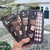 Softcase REALM* V27 V27 PRO V27E V21E V23 5G Diamond Grid Hitam Gelombang Premium Softcase Ponsel Si