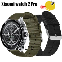 3in1 Wristband for Xiaomi watch 2 pro Strap Smart watch Band Nylon Canva Belt Screen Protector