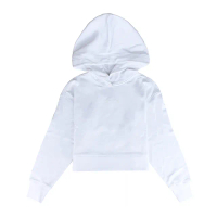 【CANADA GOOSE】CANADA GOOSE Muskoka立體字母LOGO橡膠標設計純棉圓領落肩連帽T恤(女款/白)