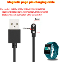 5PCS 2PIN One point two Magnetic Charging Cable USB 2.54 pitch Male 2 Pin Pogo Magnetic Charger Cable Cord for Smart Watch GT88